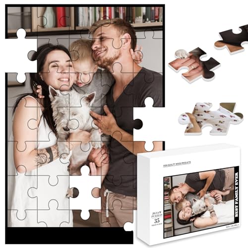 MJARTORIA Personalisiert Puzzle Selbst Gestalten 35 70 120 200 300 500 1000 Teile, Fotopuzzle mit Eigenem Bild Text Namen Geschenk für Erwachsene Jungen Mädchen Kinder von MJARTORIA