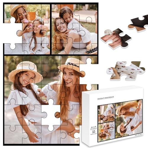 MJARTORIA Personalisiert Puzzle Selbst Gestalten 35 70 120 200 300 500 1000 Teile, Fotopuzzle mit Eigenem Bild Text Namen Geschenk für Erwachsene Jungen Mädchen Kinder von MJARTORIA