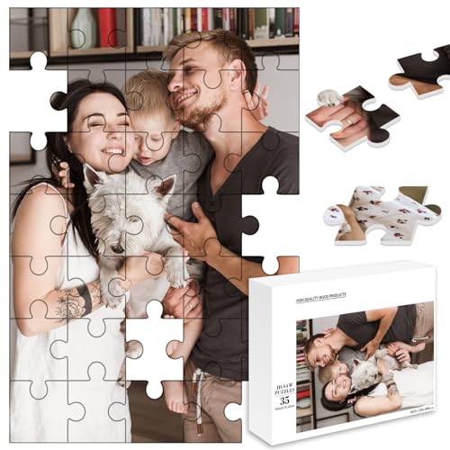 MJARTORIA Personalisiert Puzzle Selbst Gestalten 35 70 120 200 300 500 1000 Teile, Fotopuzzle mit Eigenem Bild Text Namen Geschenk für Erwachsene Jungen Mädchen Kinder von MJARTORIA