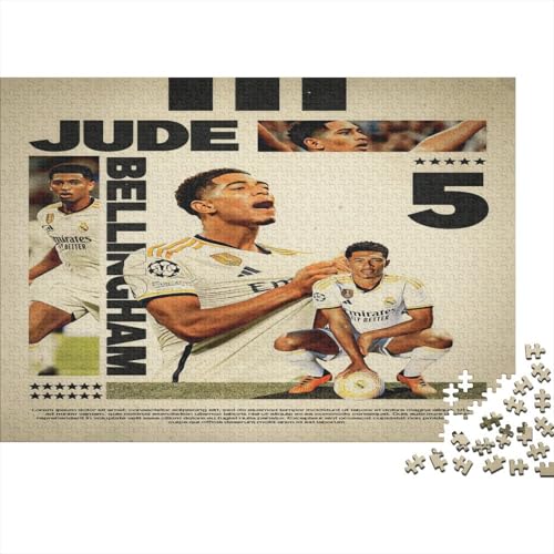 Jude Bellingham Holzpuzzless Erwachsene 1000 Teile Geburtstagsgeschenk Educational Game Wohnkultur Family Challenging Games Stress Relief 1000pcs (75x50cm) von MJCZEGDCR