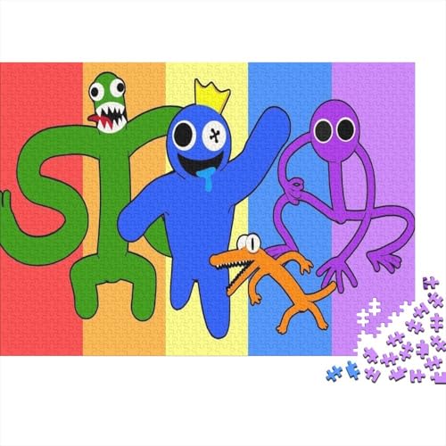 Rainbow Friends Holzpuzzles Erwachsene 1000 Teile Geburtstagsgeschenk Family Challenging Games Moderne Wohnkultur Educational Game Stress Relief 1000pcs (75x50cm) von MJCZEGDCR