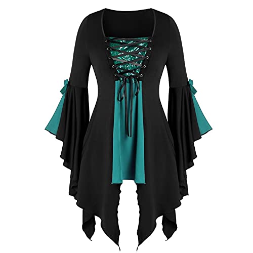 MJGkhiy Faschingskostüm Damen Prinzessin Vintage Mittelalterliches Kleid Elegantes Gothic Viktorianisches Kurviges Kleid Renaissance Party Keltisches Abendkleid für Neujahr Weihnachten, grün, 54 MJGkhiy Faschingskostüm Damen Prinzessin Vintage Mittelalterliches Kleid Elegantes Gothic Viktorianisches Kurviges Kleid Renaissance Party Keltisches Abendkleid für Neujahr Weihnachten, grün, 54 von MJGkhiy