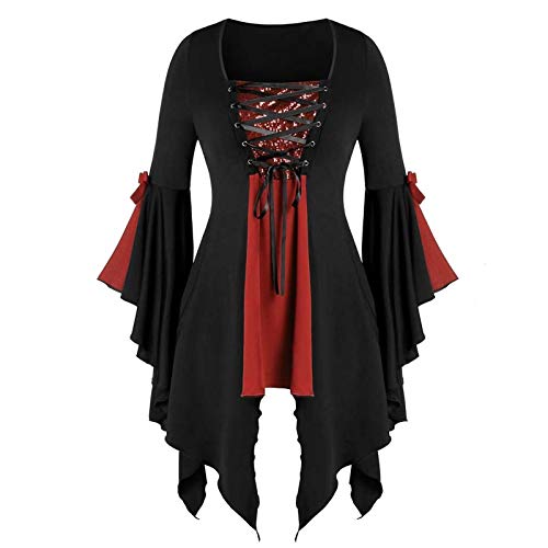 MJGkhiy Faschingskostüm Damen Prinzessin Vintage Mittelalterliches Kleid Elegantes Gothic Viktorianisches Kurviges Kleid Renaissance Party Keltisches Abendkleid für Neujahr Weihnachten, rot, 54 MJGkhiy Faschingskostüm Damen Prinzessin Vintage Mittelalterliches Kleid Elegantes Gothic Viktorianisches Kurviges Kleid Renaissance Party Keltisches Abendkleid für Neujahr Weihnachten, rot, 54 von MJGkhiy
