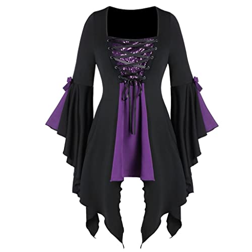 MJGkhiy Faschingskostüm Damen Prinzessin Vintage Mittelalterliches Kleid Elegantes Gothic Viktorianisches Kurviges Kleid Renaissance Party Keltisches Abendkleid für Neujahr Weihnachten, violett, 54 MJGkhiy Faschingskostüm Damen Prinzessin Vintage Mittelalterliches Kleid Elegantes Gothic Viktorianisches Kurviges Kleid Renaissance Party Keltisches Abendkleid für Neujahr Weihnachten, violett, 54 von MJGkhiy