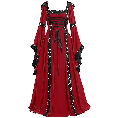 MJGkhiy Faschingskostüm Damen Prinzessin Vintage Mittelalterliches Kostüm Elegantes viktorianisches Kurviges Kleid Renaissance Party Keltisches Kleid Weihnachten Kleid Neujahr 2025 Abend, rot, 52 MJGkhiy Faschingskostüm Damen Prinzessin Vintage Mittelalterliches Kostüm Elegantes viktorianisches Kurviges Kleid Renaissance Party Keltisches Kleid Weihnachten Kleid Neujahr 2025 Abend, rot, 52 von MJGkhiy