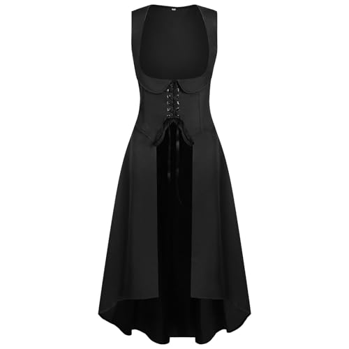MJGkhiy Mittelalterliches Kleid Damen Krieger Vintage Kleid Karneval Gothic Renaissance Halloween Kleidung Cosplay Viking Steampunk Viktorianisches Kleid Lang Abend Kostüm Prinzessin Zeremonie von MJGkhiy