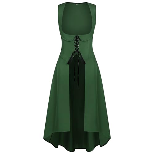 MJGkhiy Mittelalterliches Kleid Damen Krieger Vintage Kleid Karneval Gothic Renaissance Halloween Kleidung Cosplay Viking Steampunk Viktorianisches Kleid Lang Abend Kostüm Prinzessin Zeremonie von MJGkhiy