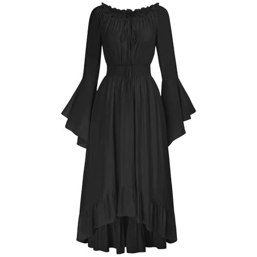 MJGkhiy Mittelalterliches Kleid Damen Volk Vintage Kleidung Cosplay Viking Gothic Renaissance Kleid Steampunk Kleid Karneval Halloween Viktorianisches Kleid Lang Abend Kostüm Prinzessin Party von MJGkhiy