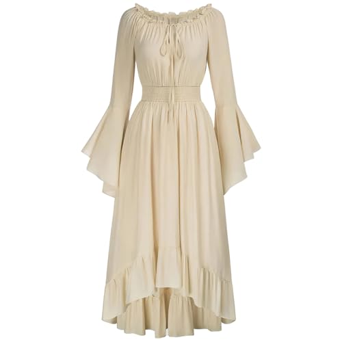 MJGkhiy Mittelalterliches Kleid Damen Volk Vintage Kleidung Cosplay Viking Gothic Renaissance Kleid Steampunk Kleid Karneval Halloween Viktorianisches Kleid Lang Abend Kostüm Prinzessin Party von MJGkhiy