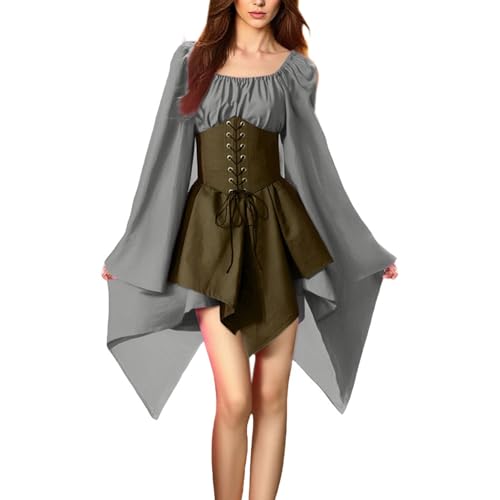 MJGkhiy Mittelalterliches Kleid Damen Volkskurvykleid Renaissance Steampunk Kostüm Prinzessin Halloween Kleidung Cosplay Viking Gothic Kleid Karneval Abend Viktorianisches Kleid Kurz Party MJGkhiy Mittelalterliches Kleid Damen Volkskurvykleid Renaissance Steampunk Kostüm Prinzessin Halloween Kleidung Cosplay Viking Gothic Kleid Karneval Abend Viktorianisches Kleid Kurz Party von MJGkhiy