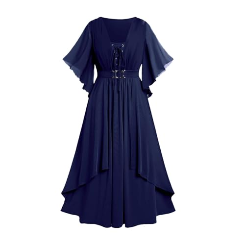 MJGkhiy Mittelalterliches Kleid für Damen, Volkskurvy, Cosplay-Kleid, Viking Steampunk, viktorianisches Kleid, lang, Gothic-Kleid, Karneval, Halloween, Renaissance-Kleid, Abendkleid von MJGkhiy
