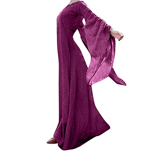 MJGkhiy Mittelalterliches langes Kleid für Damen, Herbst, viktorianisches Kleid mit ausgestellten Ärmeln, Kostüm für Erwachsene, Cocktail, Retro, Mittelalterliches Cosplay-Kleid, Steampunk, von MJGkhiy
