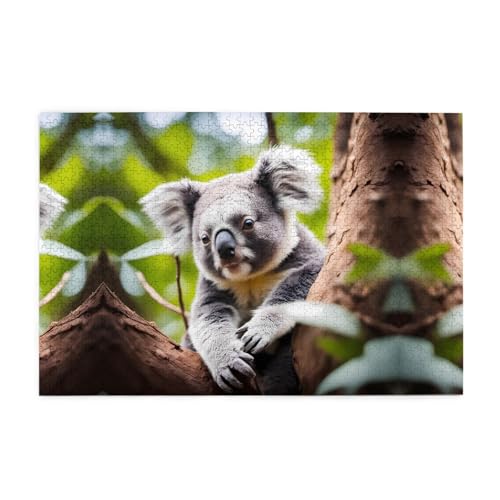 Jigsaw Puzzles1000 Piece Mjhkxlj Happy Cute Koala Picture Quality Wooden Puzzle for Adults and Kids, Fun Puzzles, Stress Relieving Puzzles von MJHKXLJ