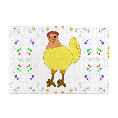 Jigsaw Puzzles1000 Piece Mjhkxlj Singing Hen Picture Quality Wooden Puzzle for Adults and Kids, Fun Puzzles, Stress Relieving Puzzles von MJHKXLJ