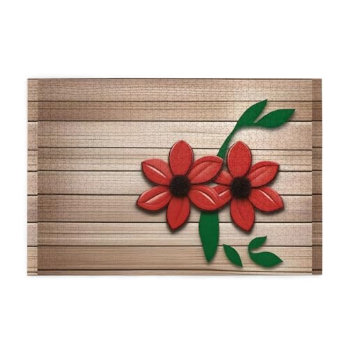 Jigsaw Puzzles1000 Piece Mjhkxlj Wooden Board Red Flower Picture Quality Wooden Puzzle for Adults and Kids, Fun Puzzles, Stress Relieving Puzzles Jigsaw Puzzles1000 Piece Mjhkxlj Wooden Board Red Flower Picture Quality Wooden Puzzle for Adults and Kids, Fun Puzzles, Stress Relieving Puzzles von MJHKXLJ