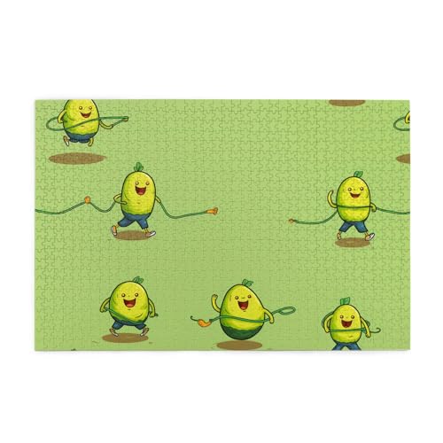 Jigsaw Puzzles1000 Teile Mjhkxlj Avocado Seil Springen Bildqualität Holzpuzzle für Erwachsene und Kinder, lustige Puzzles, Stressabbau Puzzles von MJHKXLJ