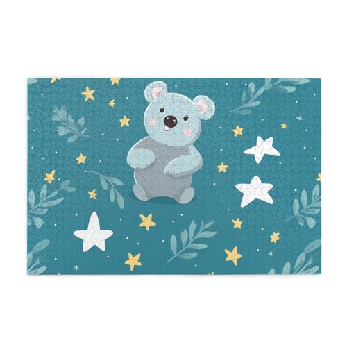 Jigsaw Puzzles1000 Teile Mjhkxlj Bär Koala Bildqualität Holzpuzzle für Erwachsene und Kinder, lustige Puzzles, Stressabbau Puzzles von MJHKXLJ