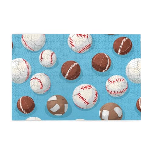 Jigsaw Puzzles1000 Teile Mjhkxlj Baseball Basketball Fußball Hockey Bildqualität Holzpuzzle für Erwachsene und Kinder, lustige Puzzles, Stressabbau Puzzles Jigsaw Puzzles1000 Teile Mjhkxlj Baseball Basketball Fußball Hockey Bildqualität Holzpuzzle für Erwachsene und Kinder, lustige Puzzles, Stressabbau Puzzles von MJHKXLJ