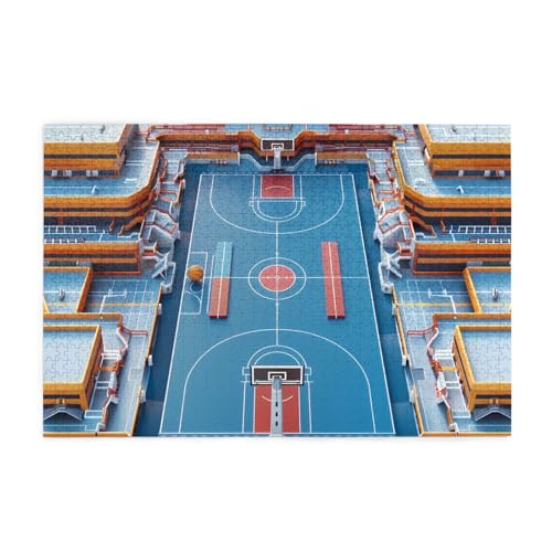 Jigsaw Puzzles1000 Teile Mjhkxlj Basketball Arena Bildqualität Holzpuzzle für Erwachsene und Kinder, lustige Puzzles, Stressabbau Puzzles von MJHKXLJ
