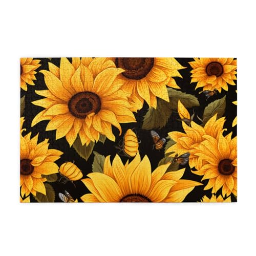 Jigsaw Puzzles1000 Teile Mjhkxlj Biene & Sonnenblumen Bildqualität Holzpuzzle für Erwachsene und Kinder, lustige Puzzles, Stressabbau Puzzles Jigsaw Puzzles1000 Teile Mjhkxlj Biene & Sonnenblumen Bildqualität Holzpuzzle für Erwachsene und Kinder, lustige Puzzles, Stressabbau Puzzles von MJHKXLJ