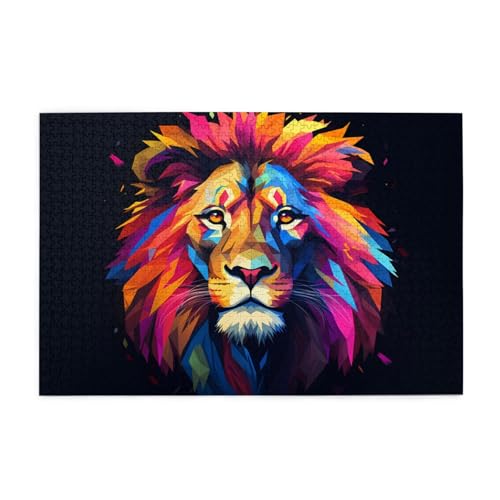 Jigsaw Puzzles1000 Teile Mjhkxlj Cartoon Cool Lion Picture Quality Wooden Puzzle for Adults and Kids, Fun Puzzles, Stress Relieving Puzzles von MJHKXLJ