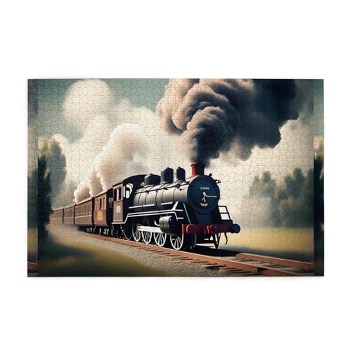 Jigsaw Puzzles1000 Teile Mjhkxlj Dampfzug Wolken Bildqualität Holzpuzzle für Erwachsene und Kinder, lustige Puzzles, Stressabbau Puzzles Jigsaw Puzzles1000 Teile Mjhkxlj Dampfzug Wolken Bildqualität Holzpuzzle für Erwachsene und Kinder, lustige Puzzles, Stressabbau Puzzles von MJHKXLJ