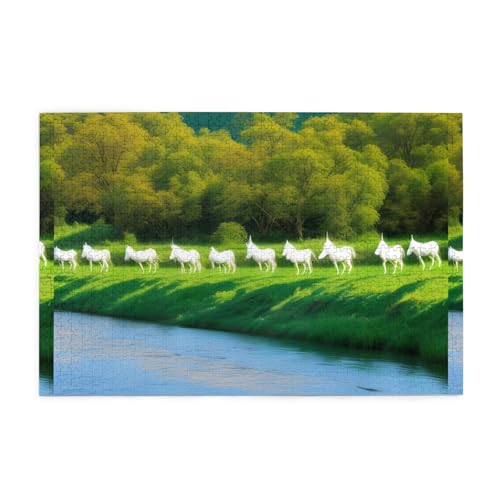 Jigsaw Puzzles1000 Teile Mjhkxlj Einhörner am Fluss Bildqualität Holzpuzzle für Erwachsene und Kinder, lustige Puzzles, Stressabbau Puzzles Jigsaw Puzzles1000 Teile Mjhkxlj Einhörner am Fluss Bildqualität Holzpuzzle für Erwachsene und Kinder, lustige Puzzles, Stressabbau Puzzles von MJHKXLJ
