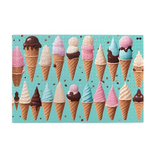 Jigsaw Puzzles1000 Teile Mjhkxlj Eistüten Bildqualität Holzpuzzle für Erwachsene und Kinder, lustige Puzzles, Stressabbau-Puzzles Jigsaw Puzzles1000 Teile Mjhkxlj Eistüten Bildqualität Holzpuzzle für Erwachsene und Kinder, lustige Puzzles, Stressabbau-Puzzles von MJHKXLJ