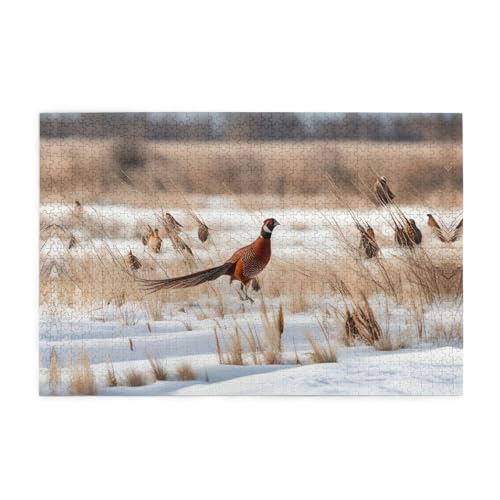 Jigsaw Puzzles1000 Teile Mjhkxlj Fasanenjagd Bildqualität Holzpuzzle für Erwachsene und Kinder, lustige Puzzles, Stressabbau Puzzles von MJHKXLJ