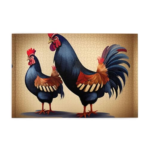 Jigsaw Puzzles1000 Teile Mjhkxlj Französische Hähne Bildqualität Holzpuzzle für Erwachsene und Kinder, lustige Puzzles, Stressabbau-Puzzles Jigsaw Puzzles1000 Teile Mjhkxlj Französische Hähne Bildqualität Holzpuzzle für Erwachsene und Kinder, lustige Puzzles, Stressabbau-Puzzles von MJHKXLJ