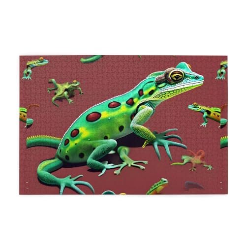 Jigsaw Puzzles1000 Teile Mjhkxlj Gecko Eidechsen Bildqualität Holzpuzzle für Erwachsene und Kinder, lustige Puzzles, Stressabbau Puzzles Jigsaw Puzzles1000 Teile Mjhkxlj Gecko Eidechsen Bildqualität Holzpuzzle für Erwachsene und Kinder, lustige Puzzles, Stressabbau Puzzles von MJHKXLJ