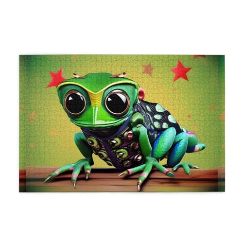 Jigsaw Puzzles1000 Teile Mjhkxlj Geckos Bildqualität Holzpuzzle für Erwachsene und Kinder, lustige Puzzles, Stressabbau-Puzzles von MJHKXLJ