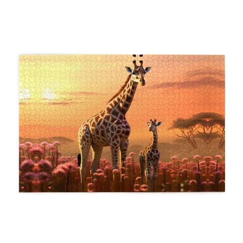Jigsaw Puzzles1000 Teile Mjhkxlj Giraffe Mama und Baby Bildqualität Holzpuzzle für Erwachsene und Kinder, lustige Puzzles, Stressabbau Puzzles Jigsaw Puzzles1000 Teile Mjhkxlj Giraffe Mama und Baby Bildqualität Holzpuzzle für Erwachsene und Kinder, lustige Puzzles, Stressabbau Puzzles von MJHKXLJ