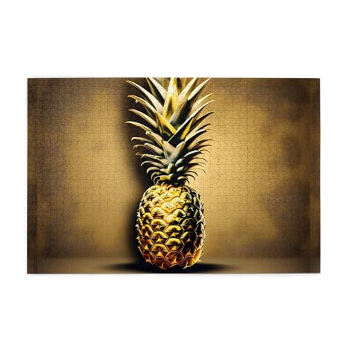 Jigsaw Puzzles1000 Teile Mjhkxlj Gold Ananas Hintergrund Bildqualität Holzpuzzle für Erwachsene und Kinder, lustige Puzzles, Stressabbau Puzzles Jigsaw Puzzles1000 Teile Mjhkxlj Gold Ananas Hintergrund Bildqualität Holzpuzzle für Erwachsene und Kinder, lustige Puzzles, Stressabbau Puzzles von MJHKXLJ