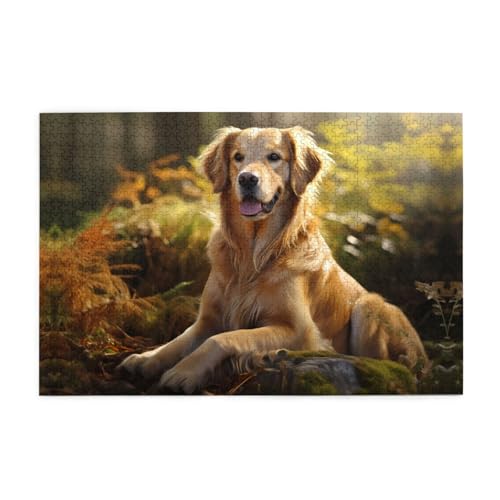Jigsaw Puzzles1000 Teile Mjhkxlj Golden Retriever Bildqualität Holzpuzzle für Erwachsene und Kinder, lustige Puzzles, Stressabbau-Puzzles Jigsaw Puzzles1000 Teile Mjhkxlj Golden Retriever Bildqualität Holzpuzzle für Erwachsene und Kinder, lustige Puzzles, Stressabbau-Puzzles von MJHKXLJ