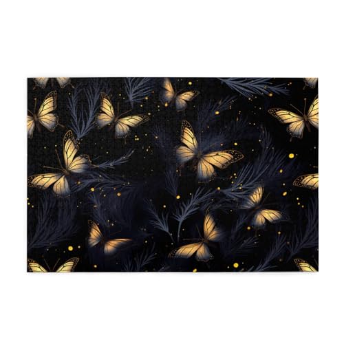 Jigsaw Puzzles1000 Teile Mjhkxlj Hintergrund mit Nachtschmetterlingen Bildqualität Holzpuzzle für Erwachsene und Kinder, lustige Puzzles, Stressabbau Puzzles von MJHKXLJ