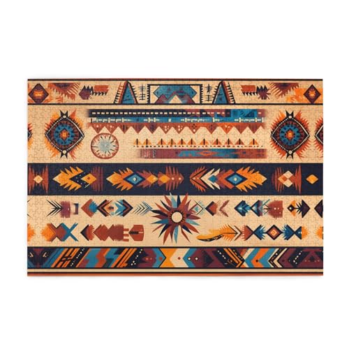Jigsaw Puzzles1000 Teile Mjhkxlj Indianer-Muster Bildqualität Holzpuzzle für Erwachsene und Kinder, lustige Puzzles, Stressabbau-Puzzles Jigsaw Puzzles1000 Teile Mjhkxlj Indianer-Muster Bildqualität Holzpuzzle für Erwachsene und Kinder, lustige Puzzles, Stressabbau-Puzzles von MJHKXLJ