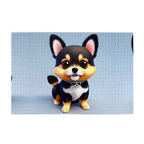 Jigsaw Puzzles1000 Teile Mjhkxlj Karte Love Fancy Puppy Bildqualität Holzpuzzle für Erwachsene und Kinder, lustige Puzzles, Stressabbau Puzzles von MJHKXLJ
