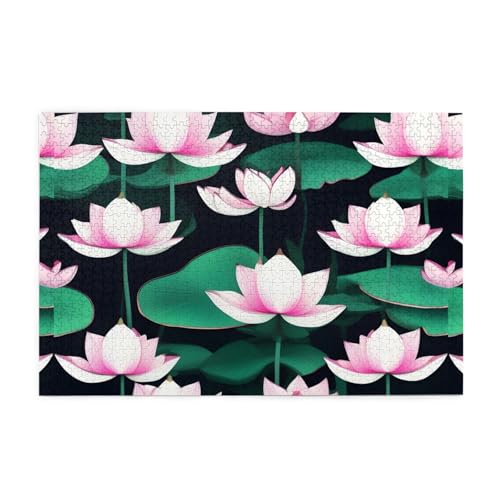 Jigsaw Puzzles1000 Teile Mjhkxlj Lotusblume Bildqualität Holzpuzzle für Erwachsene und Kinder, lustige Puzzles, Stressabbau-Puzzles Jigsaw Puzzles1000 Teile Mjhkxlj Lotusblume Bildqualität Holzpuzzle für Erwachsene und Kinder, lustige Puzzles, Stressabbau-Puzzles von MJHKXLJ