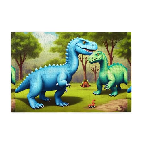 Jigsaw Puzzles1000 Teile Mjhkxlj Love Dinosaurier Bildqualität Holzpuzzle für Erwachsene und Kinder, lustige Puzzles, Stressabbau Puzzles von MJHKXLJ
