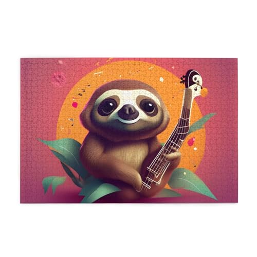 Jigsaw Puzzles1000 Teile Mjhkxlj Lustige Niedliche Tiere Faultier Musik Bildqualität Holzpuzzle für Erwachsene und Kinder, Lustige Puzzles, Stressabbau Puzzles Jigsaw Puzzles1000 Teile Mjhkxlj Lustige Niedliche Tiere Faultier Musik Bildqualität Holzpuzzle für Erwachsene und Kinder, Lustige Puzzles, Stressabbau Puzzles von MJHKXLJ