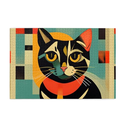 Jigsaw Puzzles1000 Teile Mjhkxlj Mid-Century Modern Art Cat Picture Quality Wooden Puzzle for Adults and Kids, Fun Puzzles, Stress Relieving Puzzles Jigsaw Puzzles1000 Teile Mjhkxlj Mid-Century Modern Art Cat Picture Quality Wooden Puzzle for Adults and Kids, Fun Puzzles, Stress Relieving Puzzles von MJHKXLJ