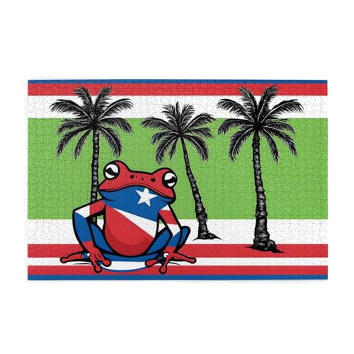 Jigsaw Puzzles1000 Teile Mjhkxlj Puerto Rico Flagge Frosch Palmen Bildqualität Holzpuzzle für Erwachsene und Kinder, lustige Puzzles, Stressabbau Puzzles Jigsaw Puzzles1000 Teile Mjhkxlj Puerto Rico Flagge Frosch Palmen Bildqualität Holzpuzzle für Erwachsene und Kinder, lustige Puzzles, Stressabbau Puzzles von MJHKXLJ