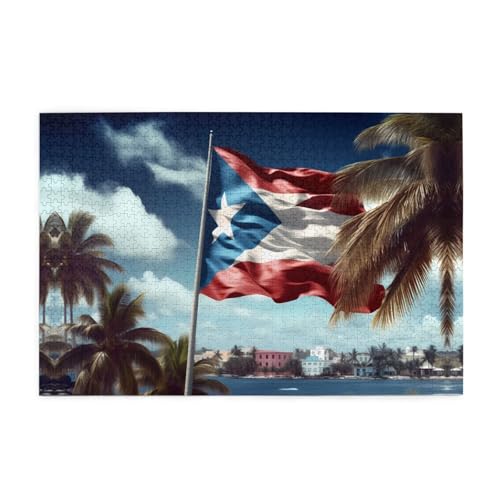 Jigsaw Puzzles1000 Teile Mjhkxlj Puerto Rico Tapete Flagge Bildqualität Holzpuzzle für Erwachsene und Kinder, lustige Puzzles, Stressabbau Puzzles Jigsaw Puzzles1000 Teile Mjhkxlj Puerto Rico Tapete Flagge Bildqualität Holzpuzzle für Erwachsene und Kinder, lustige Puzzles, Stressabbau Puzzles von MJHKXLJ