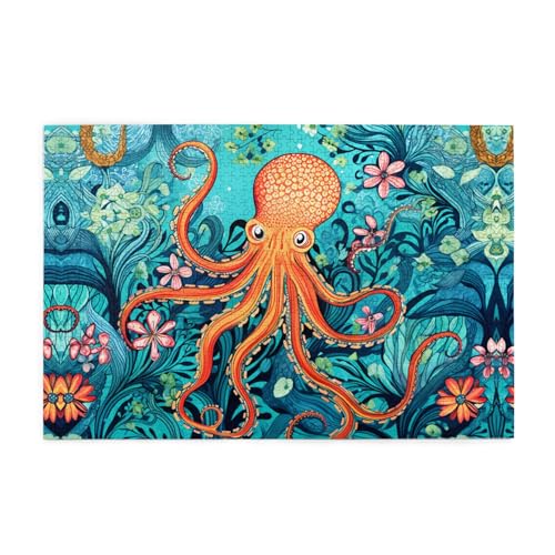 Jigsaw Puzzles1000 Teile Mjhkxlj Schildkröte Oktopus Muster Ozean Thema Bildqualität Holzpuzzle für Erwachsene und Kinder, lustige Puzzles, Stressabbau Puzzles Jigsaw Puzzles1000 Teile Mjhkxlj Schildkröte Oktopus Muster Ozean Thema Bildqualität Holzpuzzle für Erwachsene und Kinder, lustige Puzzles, Stressabbau Puzzles von MJHKXLJ
