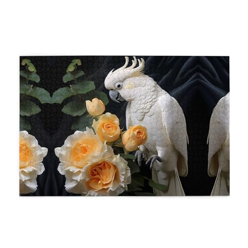 Jigsaw Puzzles1000 Teile Mjhkxlj Schöne Kakadu Vogel Blume Bild Qualität Holzpuzzle für Erwachsene und Kinder, lustige Puzzles, Stressabbau Puzzles Jigsaw Puzzles1000 Teile Mjhkxlj Schöne Kakadu Vogel Blume Bild Qualität Holzpuzzle für Erwachsene und Kinder, lustige Puzzles, Stressabbau Puzzles von MJHKXLJ
