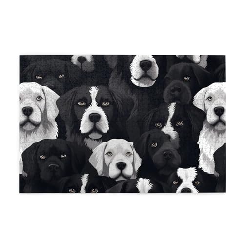 Jigsaw Puzzles1000 Teile Mjhkxlj Schwarz-Weiß-Hund Bildqualität Holzpuzzle für Erwachsene und Kinder, lustige Puzzles, Stressabbau-Puzzles Jigsaw Puzzles1000 Teile Mjhkxlj Schwarz-Weiß-Hund Bildqualität Holzpuzzle für Erwachsene und Kinder, lustige Puzzles, Stressabbau-Puzzles von MJHKXLJ