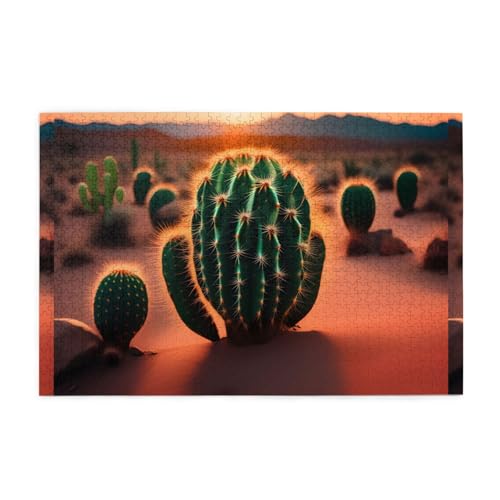Jigsaw Puzzles1000 Teile Mjhkxlj Sonnenuntergang Kaktus in Wüste Bildqualität Holzpuzzle für Erwachsene und Kinder, lustige Puzzles, Stressabbau Puzzles Jigsaw Puzzles1000 Teile Mjhkxlj Sonnenuntergang Kaktus in Wüste Bildqualität Holzpuzzle für Erwachsene und Kinder, lustige Puzzles, Stressabbau Puzzles von MJHKXLJ