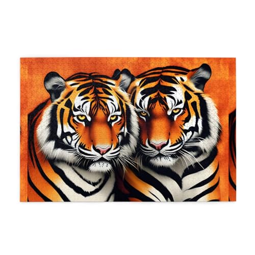 Jigsaw Puzzles1000 Teile Mjhkxlj Tiger Paar Bildqualität Holzpuzzle für Erwachsene und Kinder, lustige Puzzles, Stressabbau Puzzles Jigsaw Puzzles1000 Teile Mjhkxlj Tiger Paar Bildqualität Holzpuzzle für Erwachsene und Kinder, lustige Puzzles, Stressabbau Puzzles von MJHKXLJ
