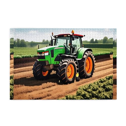 Jigsaw Puzzles1000 Teile Mjhkxlj Traktor Bauernhof Bildqualität Holzpuzzle für Erwachsene und Kinder, lustige Puzzles, Stressabbau-Puzzles von MJHKXLJ